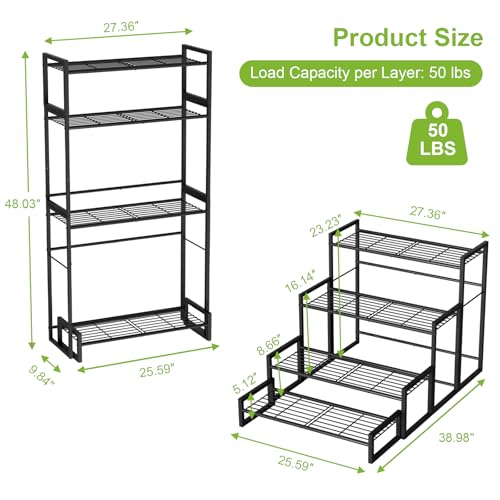VyGrow Plant Stand, 4 Tier Widened Stackable Tiered Plant Stand - Image 3