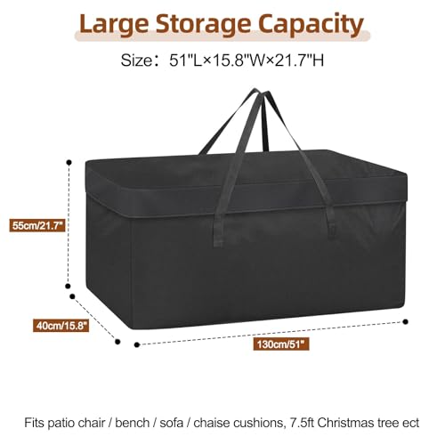 Demao Extra Large Outdoor Cushion Storage Bags,Heavy Duty - Image 3