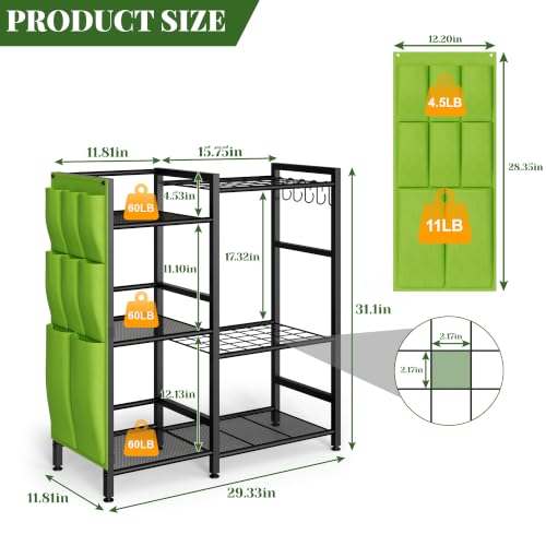 Garden Tool Organizer with Side Tool Pouch, Yard Tool Organizer - Image 4