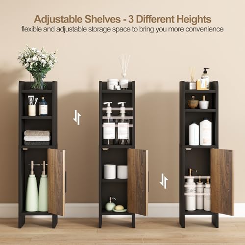 Small Bathroom Storage Corner Floor Cabinet Narrow Toilet - Image 4