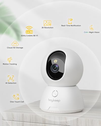 BoyKeep 2K Cameras for Home Security, 2-Pack Indoor Camera - Image 3