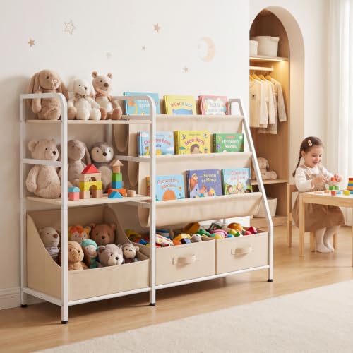 Kids Bookshelf and Toy Storage Organizer, 4-in-1 Bookcase - Image 8