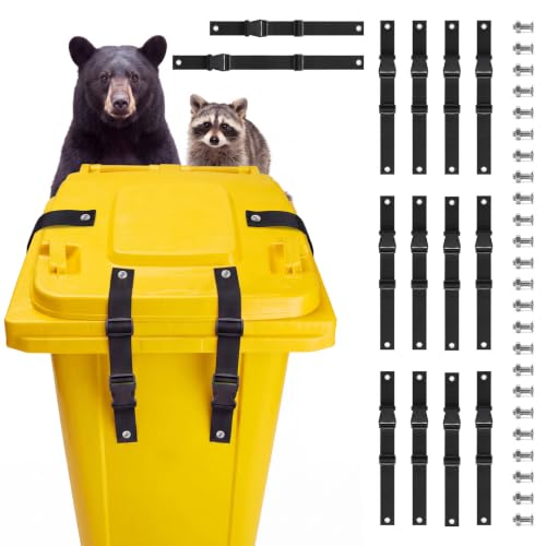 12 Pcs Bear Proof Trash Can Lock Strap for 28-96 Gallon Outdoor - Image 2