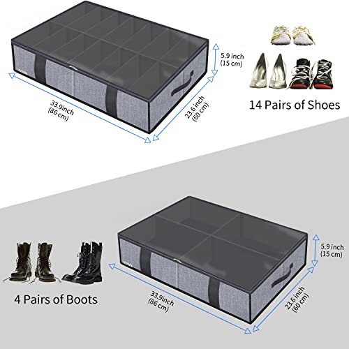 Onlyeasy Under Bed Shoe Storage Organizers for Kids and Adults - Image 3