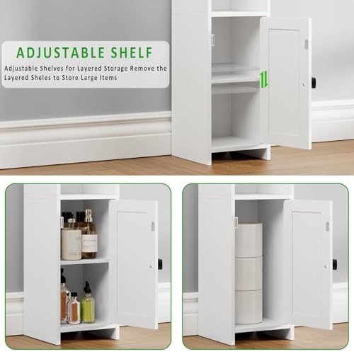 Lomojo Small Bathroom Storage Cabinet Corner, 7.87"Dx7.87"W - Image 7