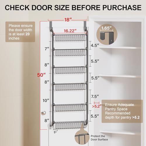 Delamu Over the Door Pantry Organizer, 6-Tier Metal | All Products - Image 3