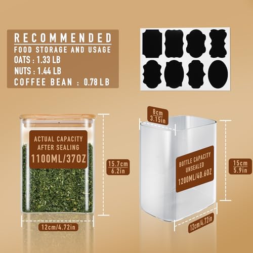 37oz/1.2Qt Rectangle Glass Storage Containers with Lids 6-Pack - Image 4