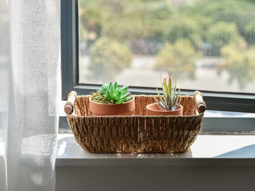 StorageWorks Hand-Woven Small Wicker Baskets, Round Paper Rope - Image 7