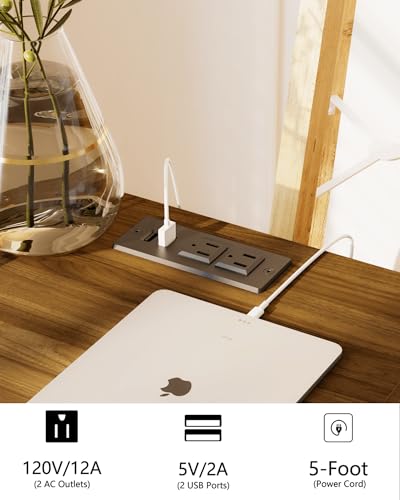 JOONEE Nightstand with Outlet,Modern Bedside Table with Storage - Image 5