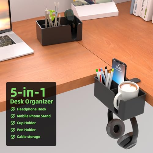 CUBE TECH 5 in 1 Desk Pencil Holder - Clamp on Under Desk - Image 3