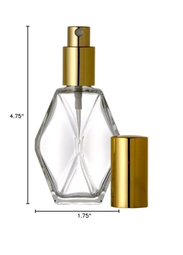 Diamond Spray Bottle. Fine Mist Perfume Cologne Atomizer for Essential Oil Aromatherapy Perfume Cologne Refillable (2 oz. 48 Bottles, Silver)