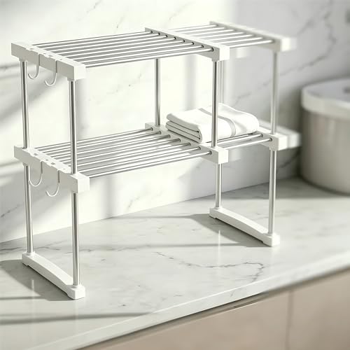 BLULEE Expandable Under Sink Organizer, No-Drill Adjustable Shelf - Image 2
