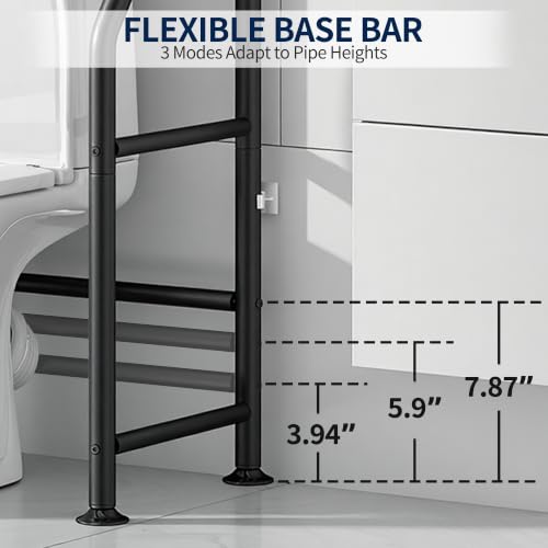 Livilord 3-Tier Over Toilet Storage Rack, Anti-Wobble, Black - Image 5