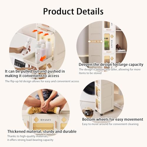 Slim Rolling Storage Cart with Wheels, Space Saving Narrow Gap - Image 6