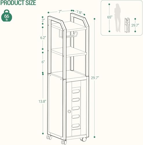 Hzuaneri Bathroom Storage Cabinet, Toilet Paper Storage Cabinet - Image 3