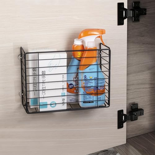 Lonian Wall Mounted Storage Basket, Black Metal Wire | All Products - Image 2