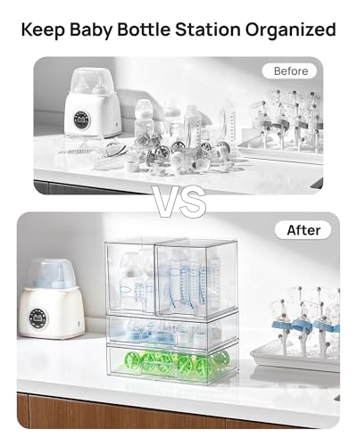 Vtopmart Clear Stackable Storage Drawers Set of 4, Baby - Image 5