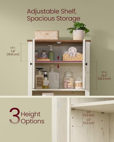 VASAGLE Over the Toilet Storage Cabinet, Doors - Image 3