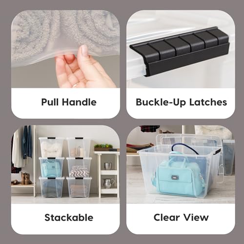 IRIS USA 6-Pack 54 Quart Storage Bins with Lids, Clear - Image 7