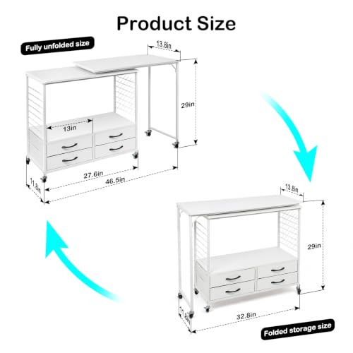 Sewing Table with Storage, 46.5'' Folding Sewing Table -70 Pegs - Image 3