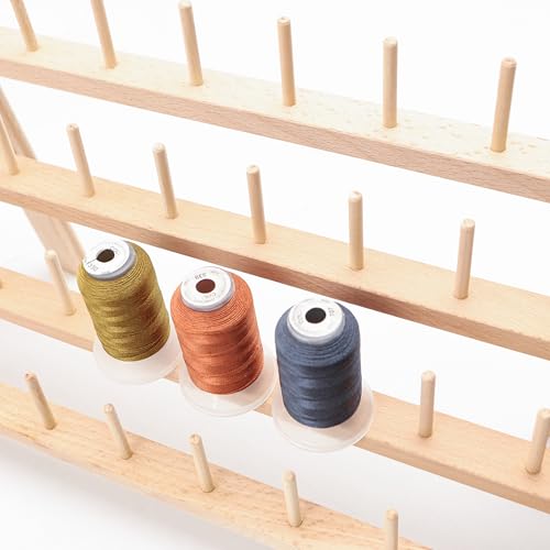 40 Mini Spools Solid Beechwood Free-Standing Thread Rack - Image 5