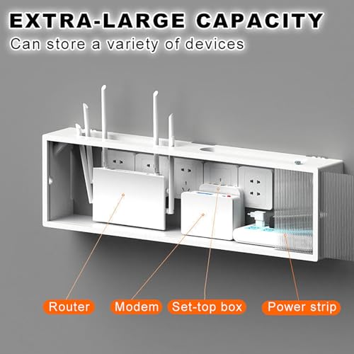 Wall-WiFi Router Storage Box,Wooden Wireless Router Organize Rack - Image 5