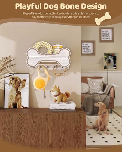 MTERSN Dog Leash Holder for Wall with Key Hooks for Dog - Image 3