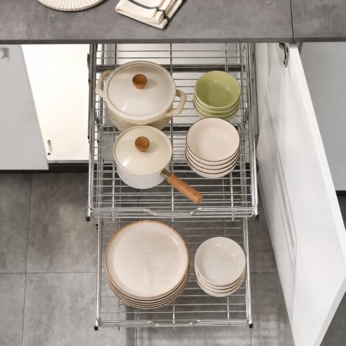 2 Tier Individual Pull Out Cabinet Organizer 15" W x 22" - Image 5