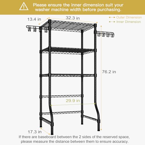 U8 Medium Laundry Room Storage Organizer, Over the Washer - Image 4