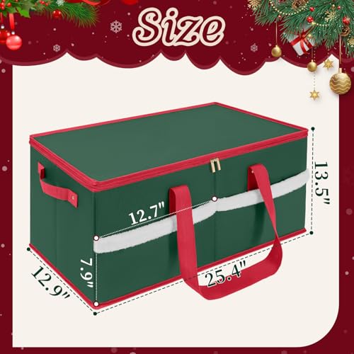 Christmas Ornament Storage Box with Adjustable Dividers - Image 3