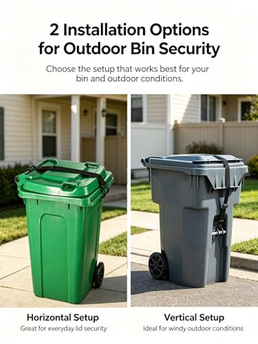 Trash Can Locks 4 Pack, Lid Lock Straps for Raccoons - Image 3