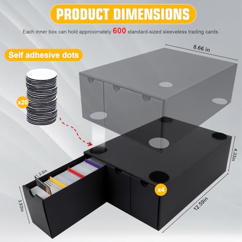 Trading Card Storage Box, Includes 12-600 CT Boxes & 48 - Image 3