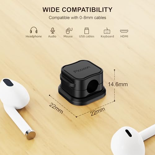 24 Pack Magnetic Cable Clip Organizer Cord Holder, Picozon - Image 8