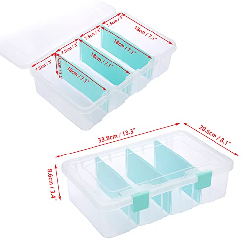 BTSKY Clear Plastic Dividing Storage Box with 4 | Home Organization - Image 4