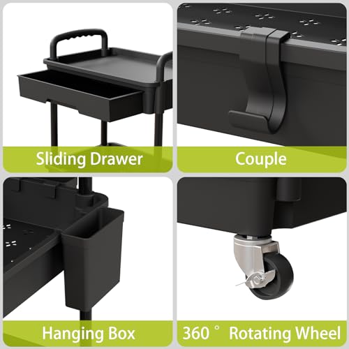 Sorgion 3 Tier Rolling Cart Organizer,Laundry Room Bathroom - Image 5