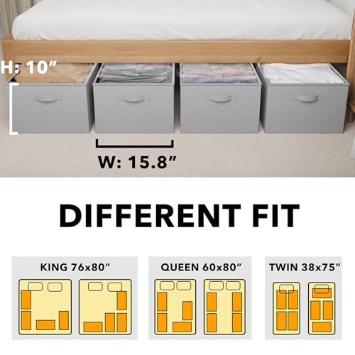 SpaceAid 4 Pack 10" High Under Bed Storage Containers - Image 5