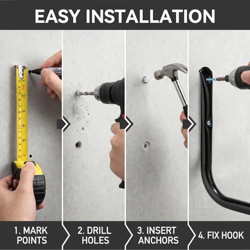 Heavy Duty Garage Storage Hooks, Wall Mounted Garden Tools - Image 8