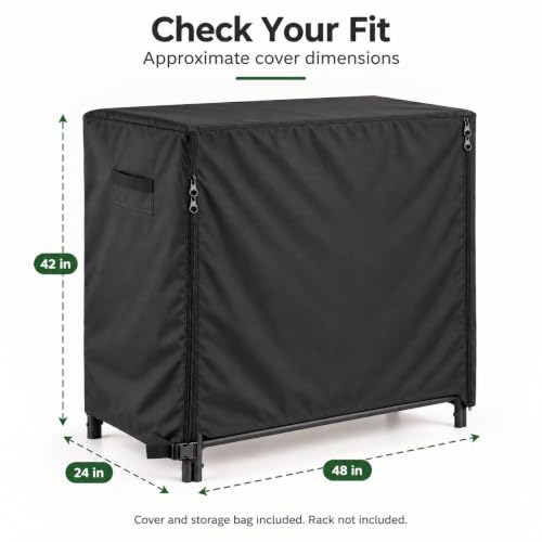 Heavy Duty Fabric Firewood Rack Cover, Outdoor Log Storage Cover - Image 3