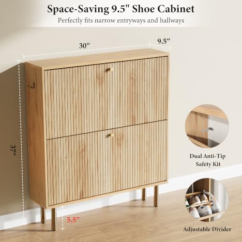 Nicetree Shoe Storage Cabinet for Entryway - Flip Shoe - Image 3