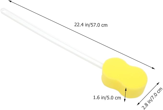 minkissy Long Handle Bath Brush 22.44 Inch Body Scrub Brush for Shower Exfoliating Sponge Body Scrubber with Long Handle for Back and Foot Cleaning