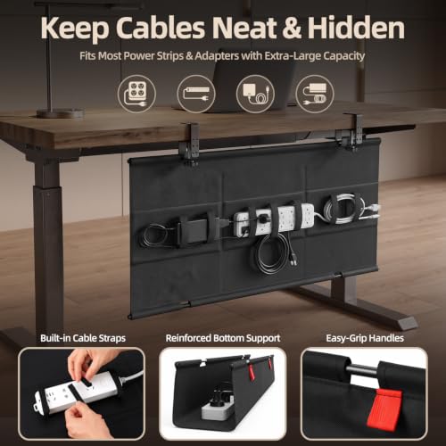 36 Inch Under Desk Cable Management Tray No Drill De | Cable Managemen - Image 3