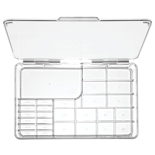 mDesign Plastic Large Stackable Divided Battery Storage - Image 6