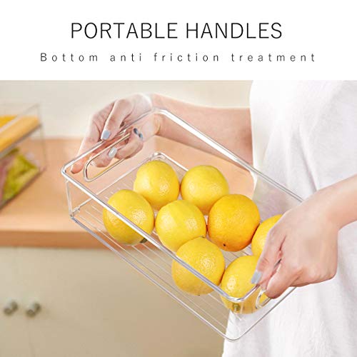 Stackable Refrigerator Organizer Bins, 6 Pack Clear Kitchen - Image 6