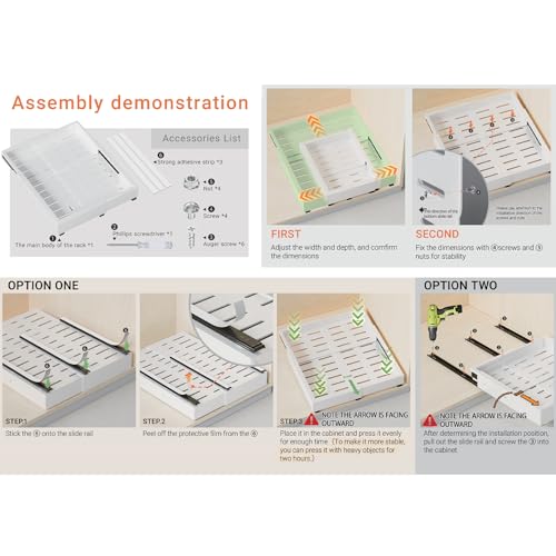 Expandable Pull Out Cabinet Organizer, Adjustable Width - Image 6
