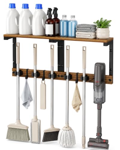 Broom and Mop Holder Wall Mount, 27" Large Organizer - Image 2