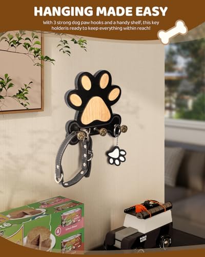 MTERSN Pine Wood Dog Leash Holder for Wall for Dog Walking - Image 5