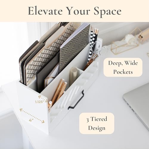 BLU MONACO | Wooden Mail Organizer with Drawer | Mail Organizer - Image 6