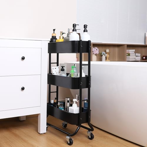 MAX Houser Slim 3-Tier Rolling Utility Cart with Extra Hook - Image 7
