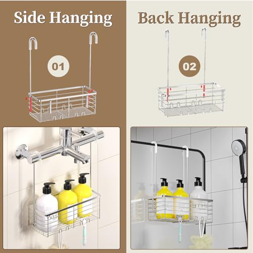 DELLAN Hanging Shower Organizer, Shower Rack with Ho | All Products - Image 4