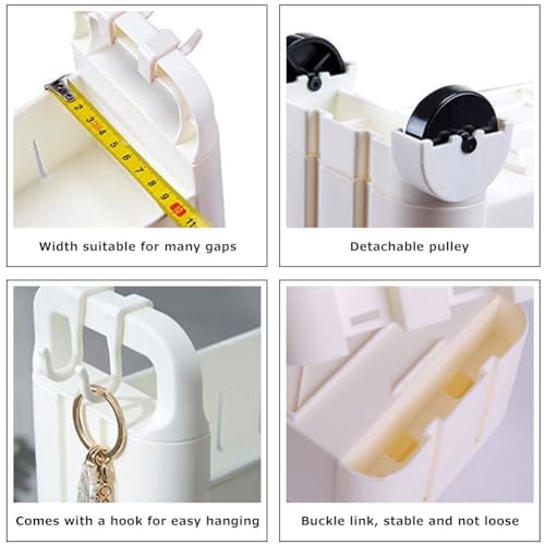 3.54 Slim Storage Cart Durable Bathroom Organizer Slide Out - Image 4
